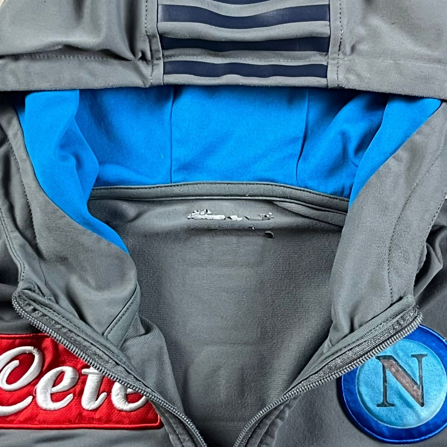 Kappa SSC Napoli Hooded Training Jacket Grey/Blue (M)