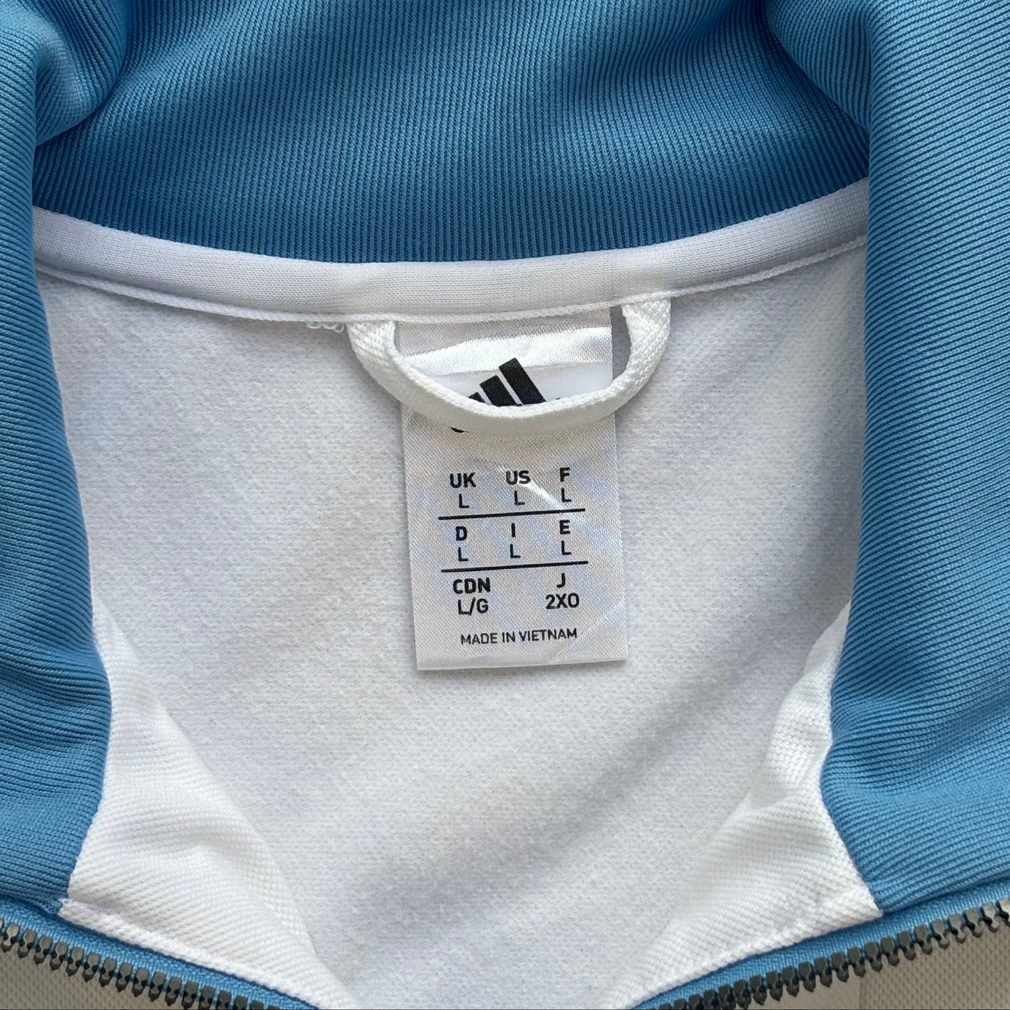 Adidas Argentina Football Track Jacket White Blue Full Zip (L)