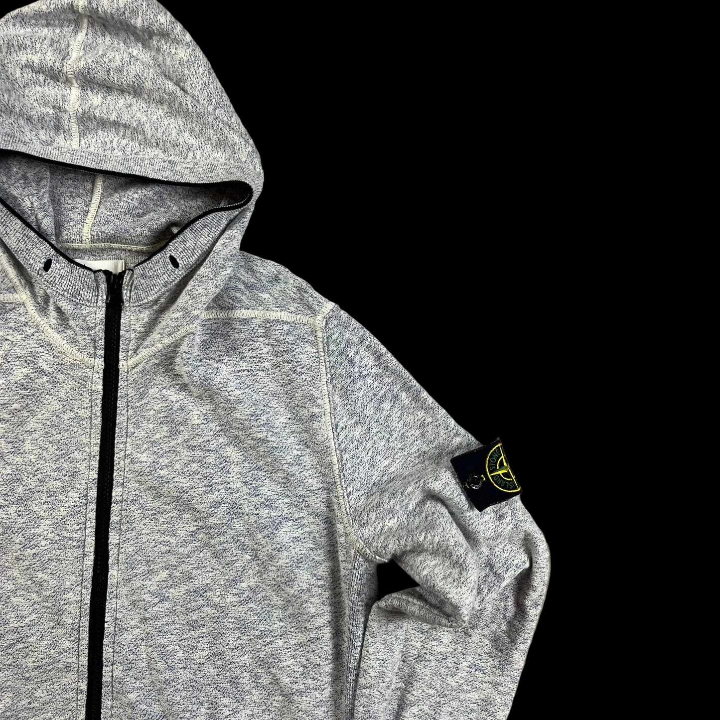 Stone Island Full Zip Hooded Sweatshirt Grey Marl (S)