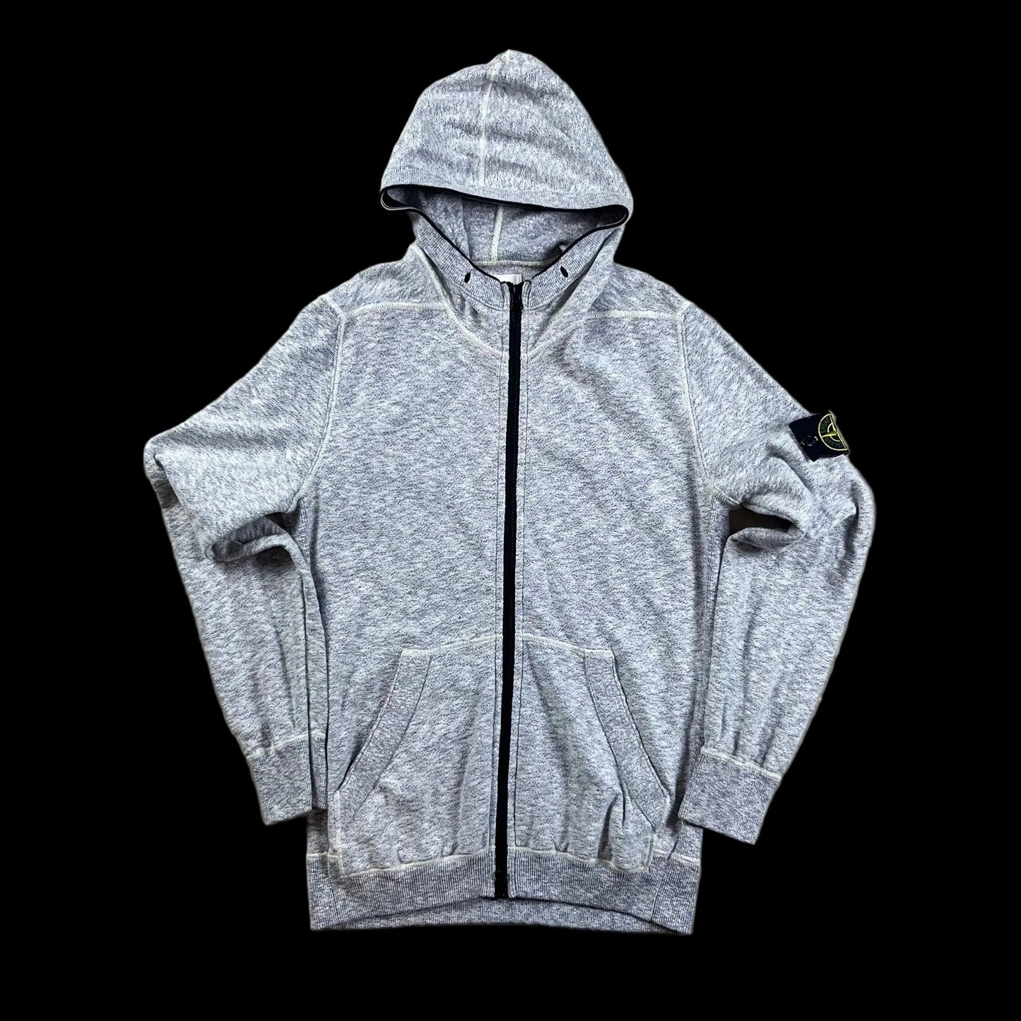 Stone Island Full Zip Hooded Sweatshirt Grey Marl (S)