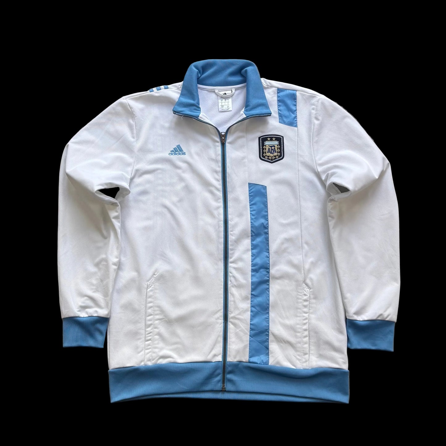 Adidas Argentina Football Track Jacket White Blue Full Zip (L)