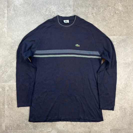 Lacoste Striped Knit Long Sleeve Sweatshirt – Black (Men’s Size 5 / L)