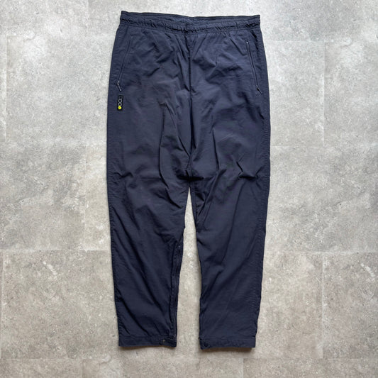 Vintage Nike Grid Logo Track Pants – Charcoal grey with Volt yellow Swoosh | Size L